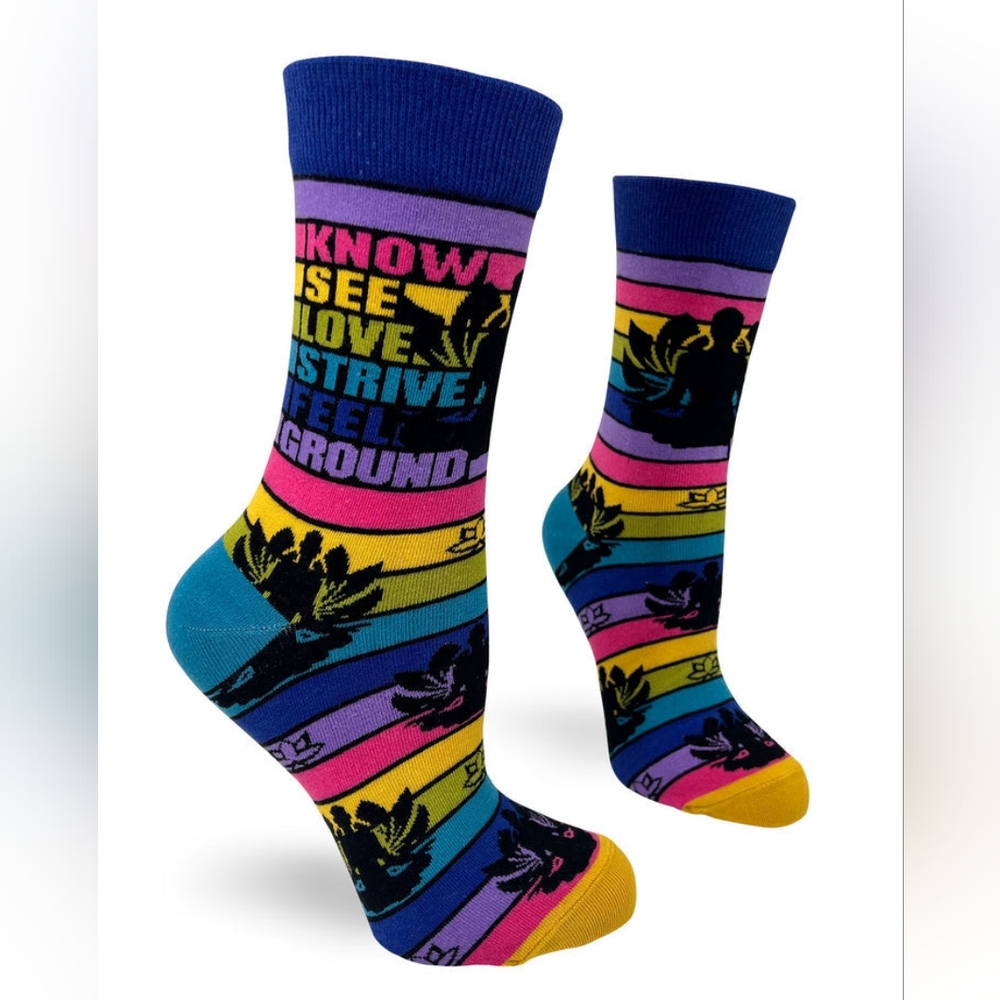 Fabdaz Zen Yoga Women's Novelty Crew Socks
